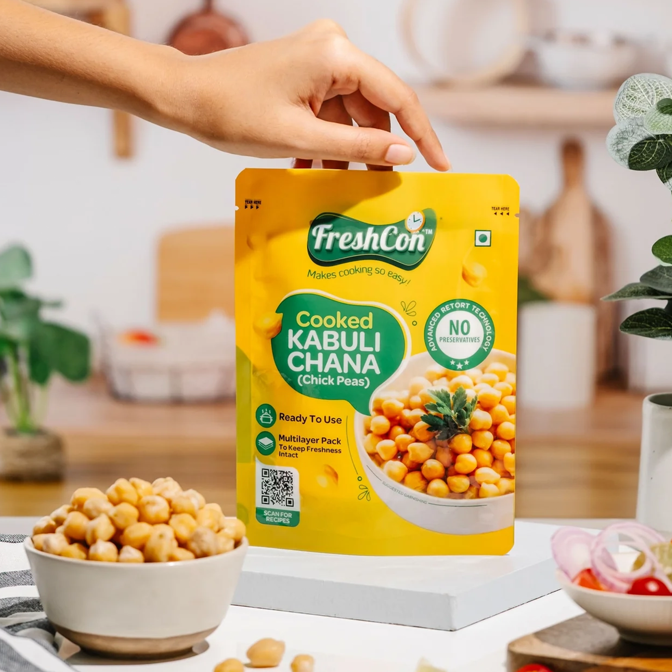 Pre-Cooked Kabuli Chana (Chick Peas) | Soaked & Boiled, Preservative Free | Ready To Use | 250gm Packs