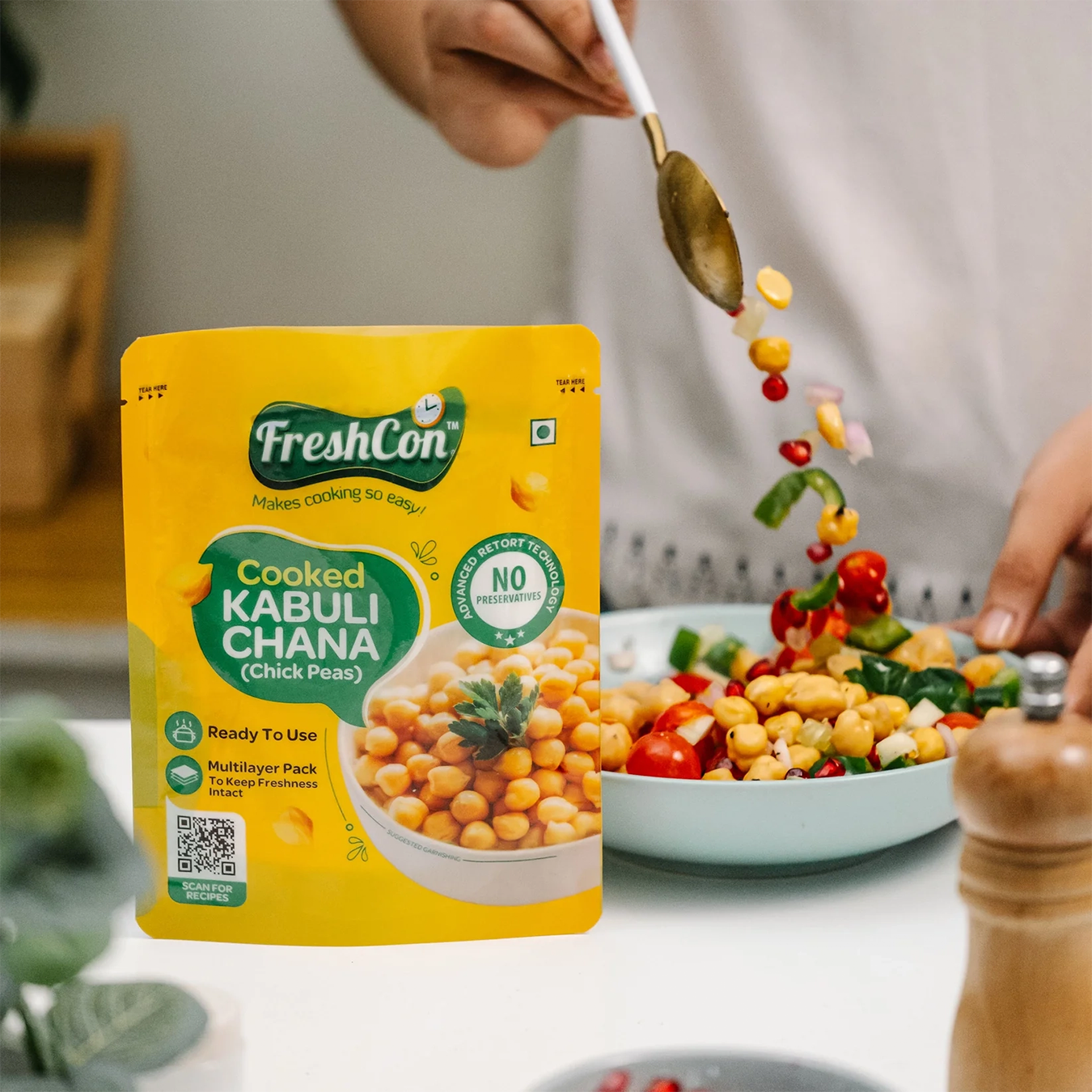 Pre-Cooked Kabuli Chana (Chick Peas) | Soaked & Boiled, Preservative Free | Ready To Use | 250gm Packs