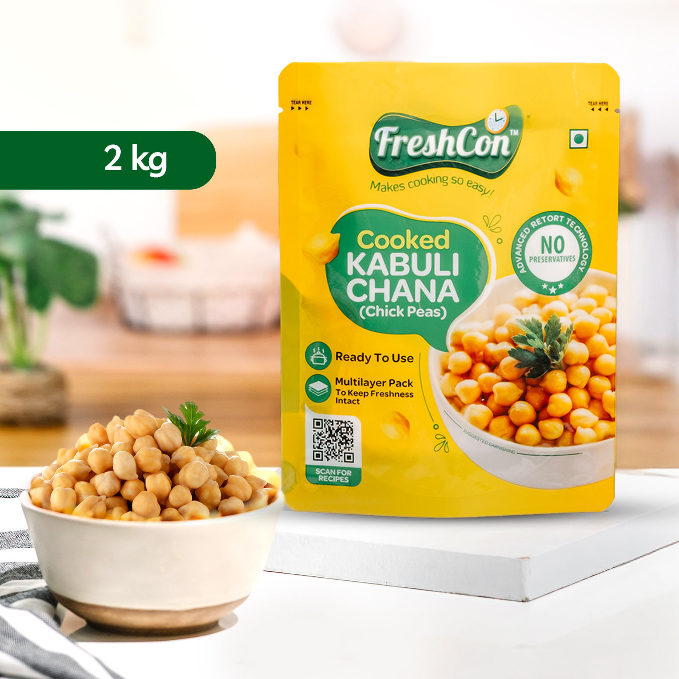Perfectly Cooked Kabuli Chana (Chick Peas) | Soaked & Boiled, Ready To Eat