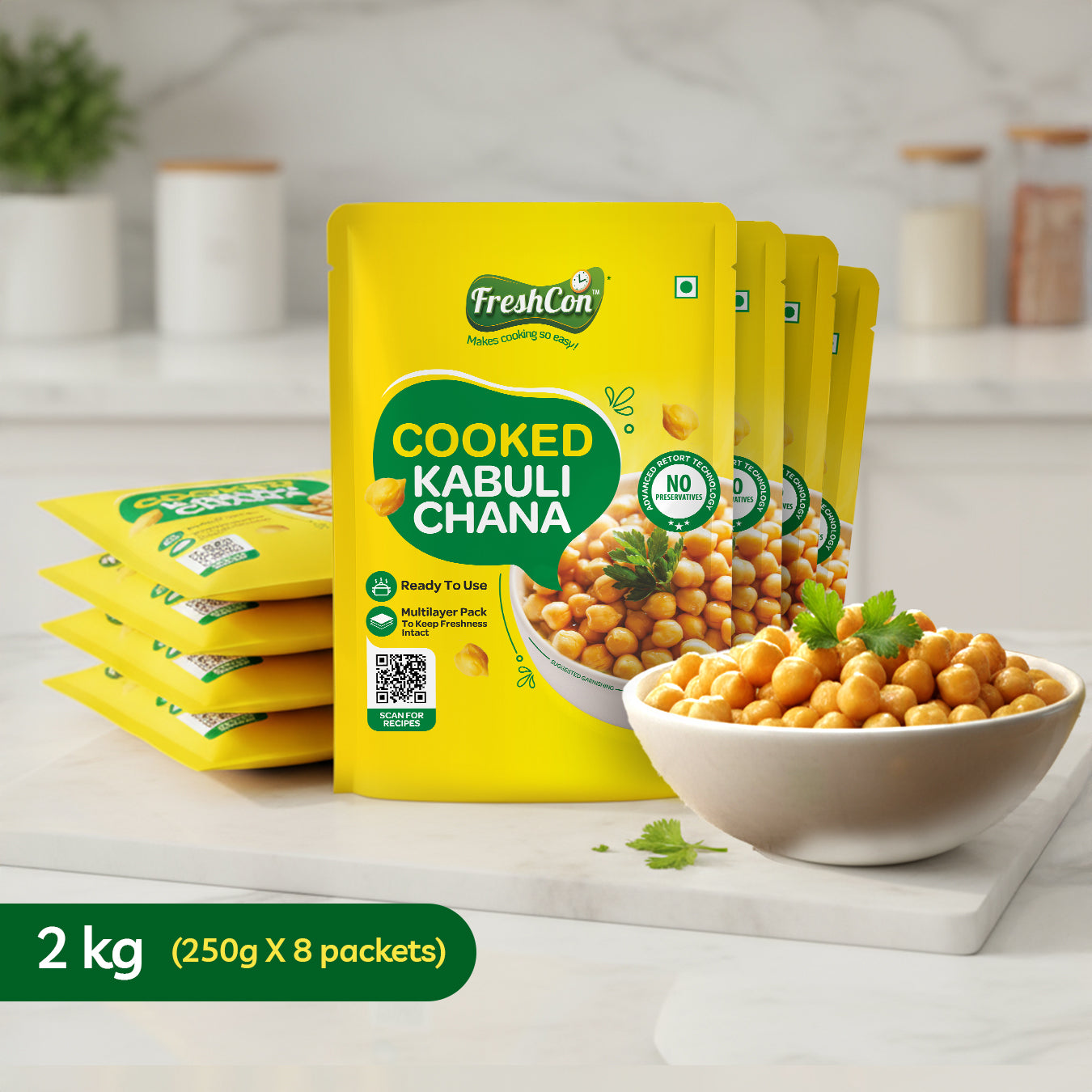 Ready-to-use Cooked Kabuli Chana (Chick Peas) | No Preservatives