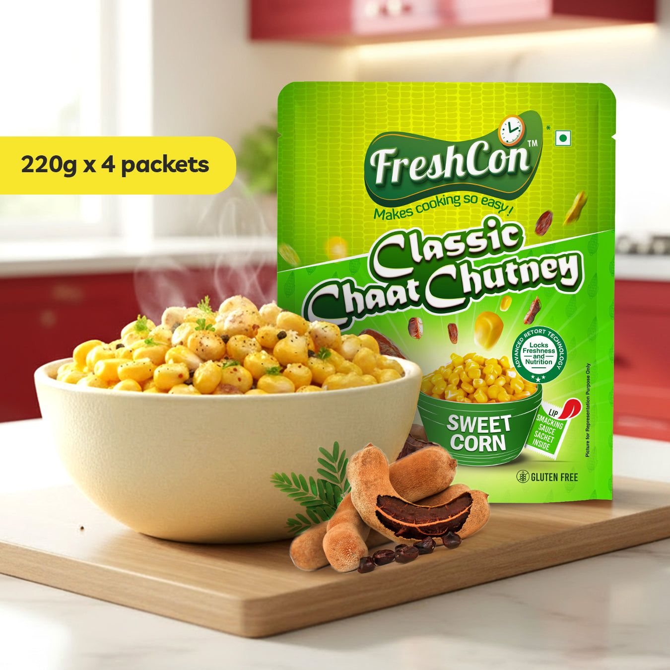 Ready-to-Eat Sweet Corn - Classic Chat Chutney | Perfectly Boiled