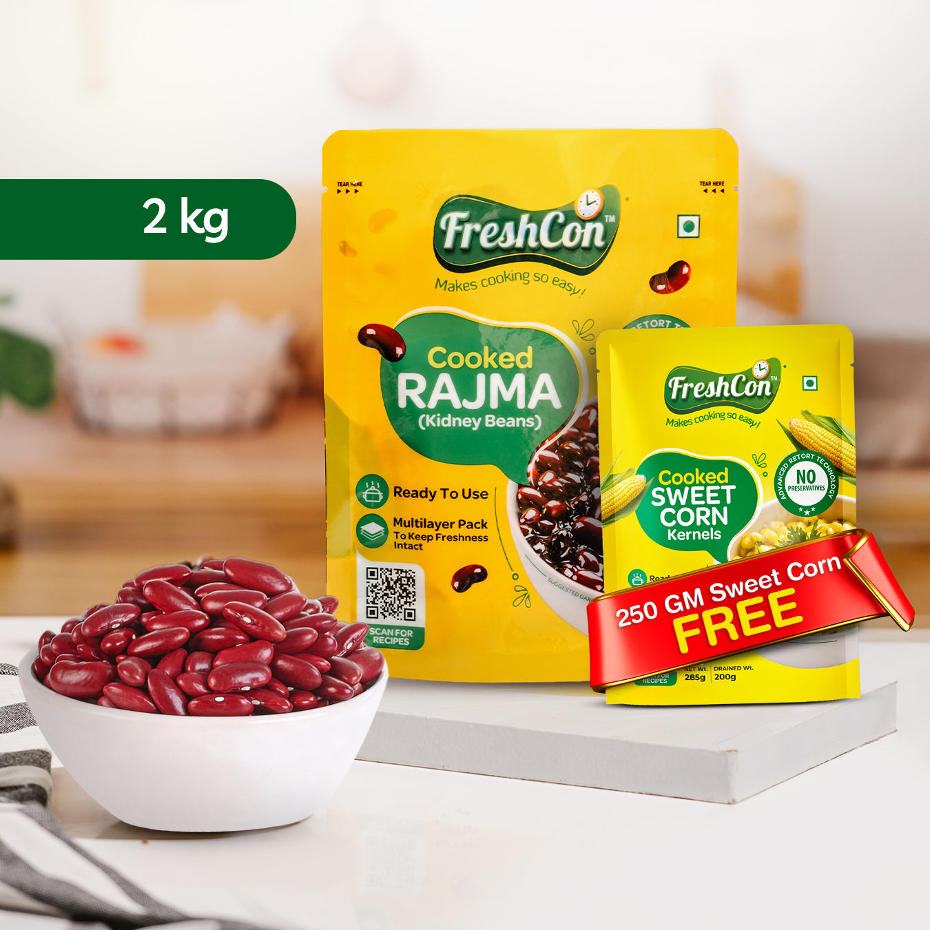 Perfectly Cooked Rajma (Kidney Beans) | Soaked & Boiled, Ready To Eat