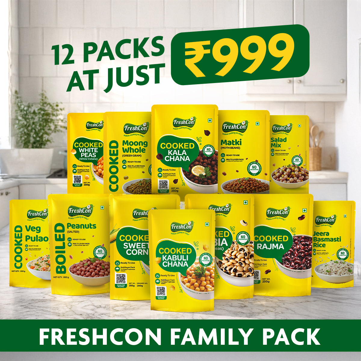 Freshcon Family Pack – Complete Meal Essentials Combo | Soaked & Boiled | Ready To Use