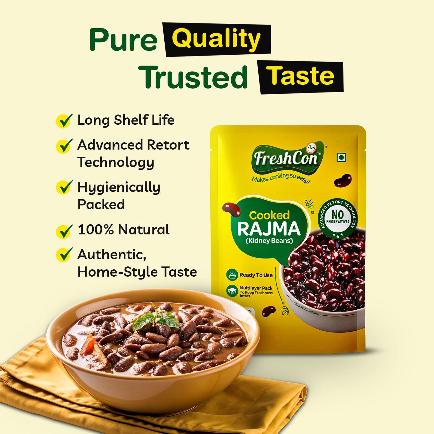 Perfectly Cooked Rajma (Kidney Beans) | Soaked & Boiled, Ready To Eat