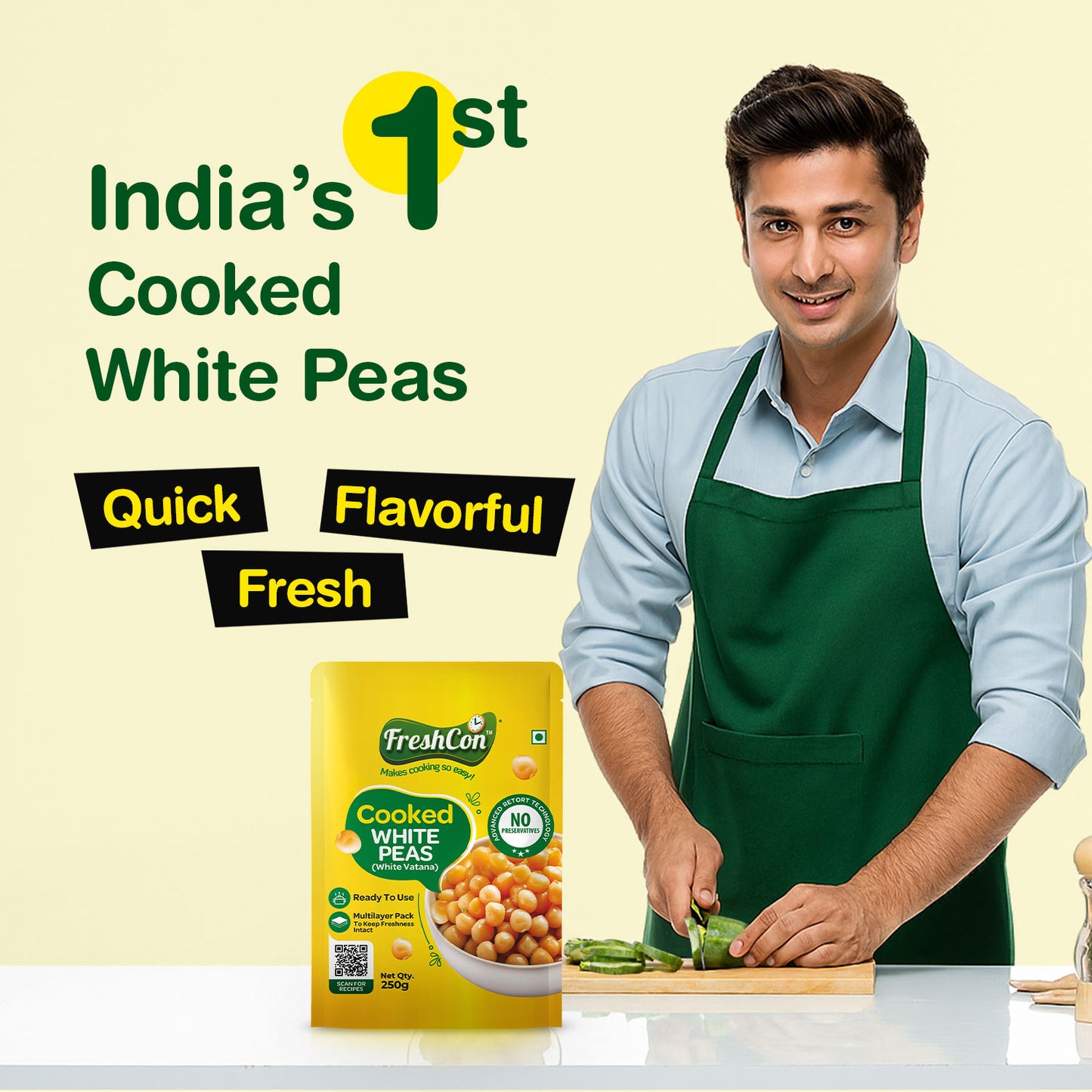 Perfectly Cooked White Peas (White Vatana) | Soaked & Boiled, Ready To Eat