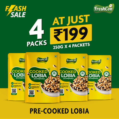 Pre-Cooked Lobia (Cowpeas) | Soaked & Boiled, Preservative Free | Ready To Use