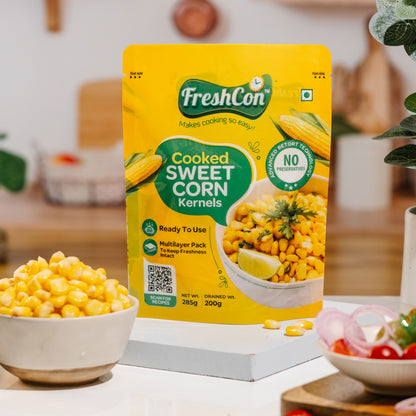 Sweet Corn & White Peas Combo | Pre-Cooked Ingredients | Ready-To-Use