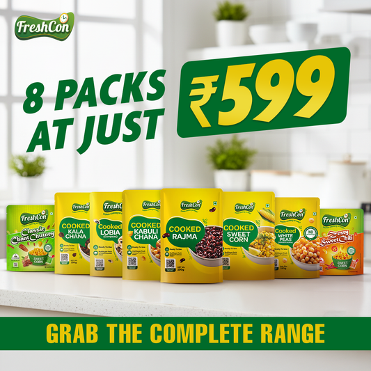 Freshcon Family Pack | 8 Amazing Pre-Cooked Ingredients | Soaked & Boiled | Ready To Use