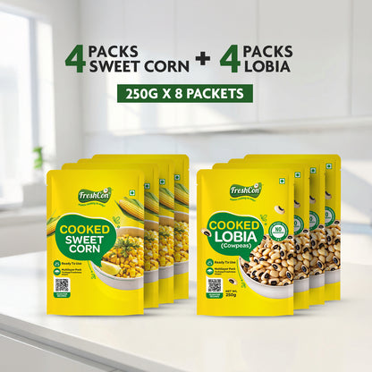 Sweet Corn & Lobia Combo | Pre-Cooked Ingredients | Ready-To-Use