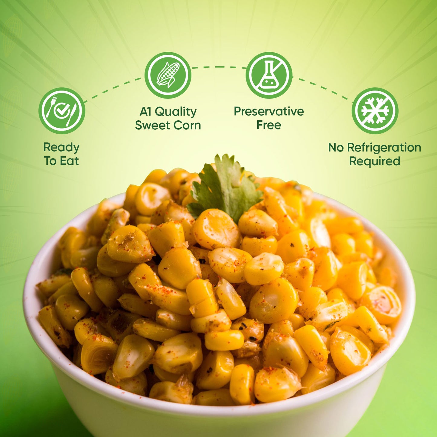 Ready-to-Eat Sweet Corn - Classic Chat Chutney | Perfectly Boiled
