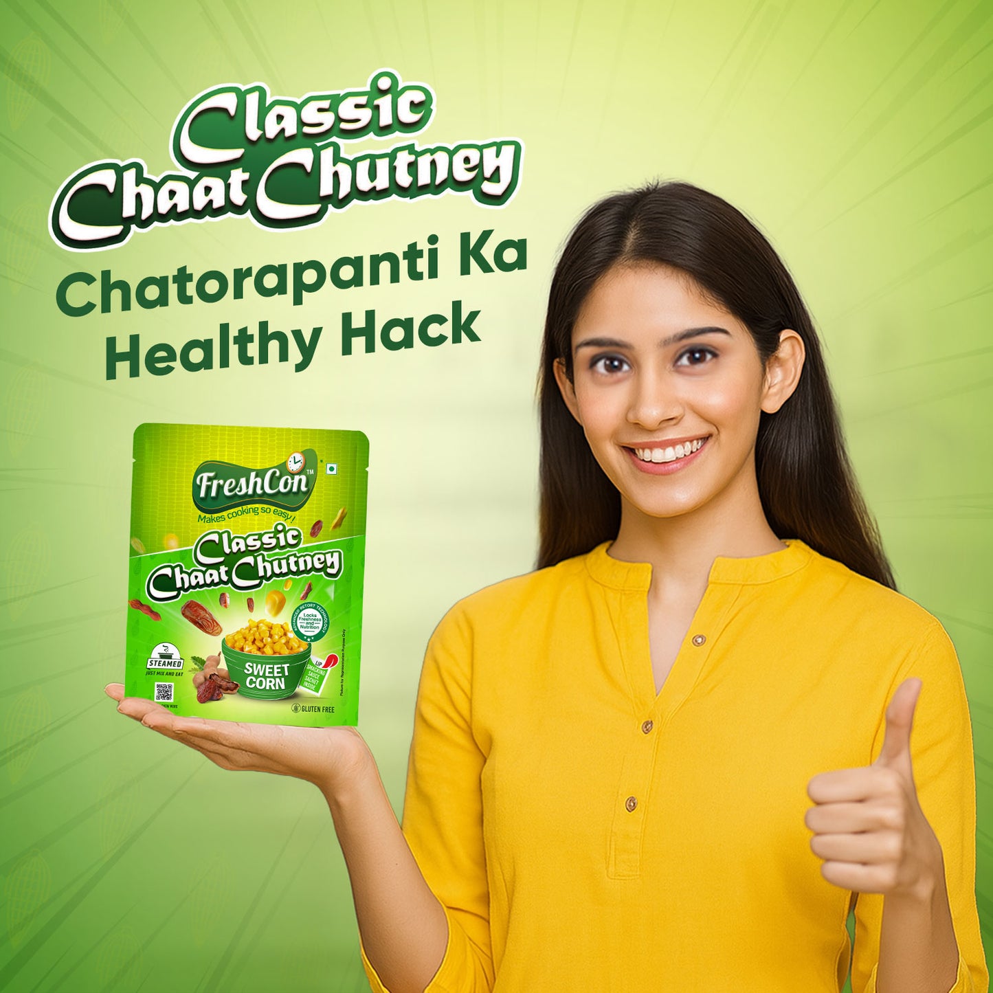 Ready-to-Eat Sweet Corn - Classic Chat Chutney | Perfectly Boiled