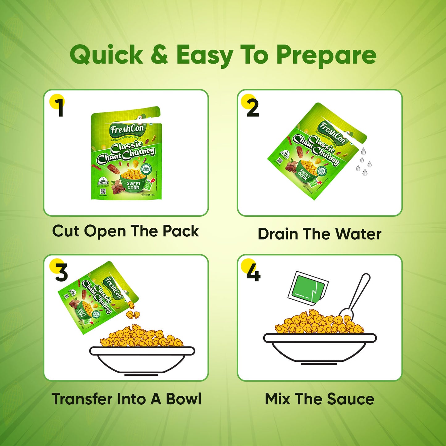 Ready-to-Eat Sweet Corn - Classic Chat Chutney | Perfectly Boiled