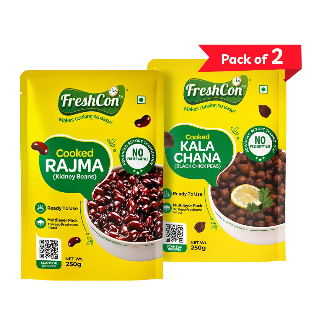 Cooked Rajma + Kala Chana