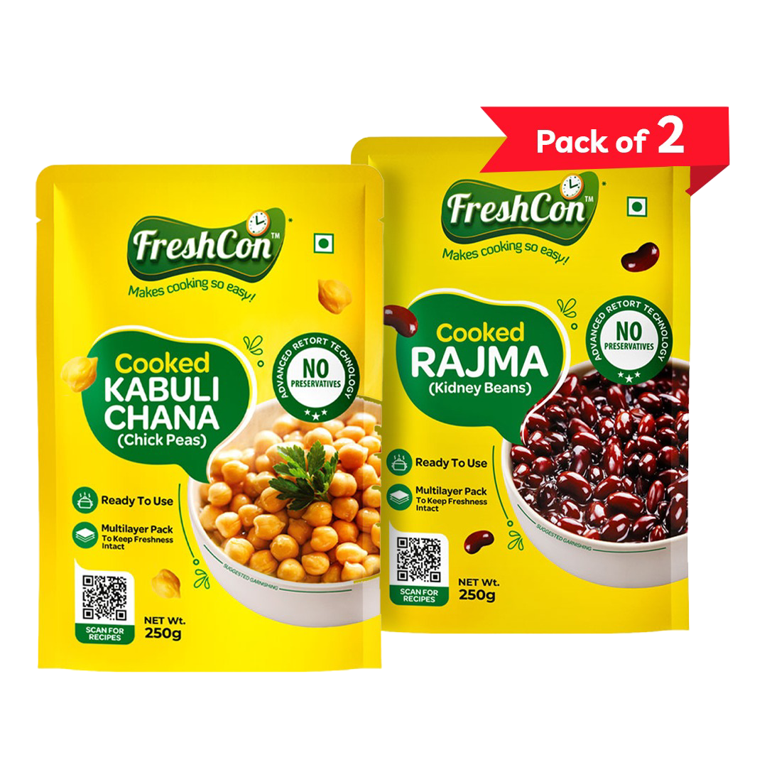 Cooked Kabuli Chana + Rajma