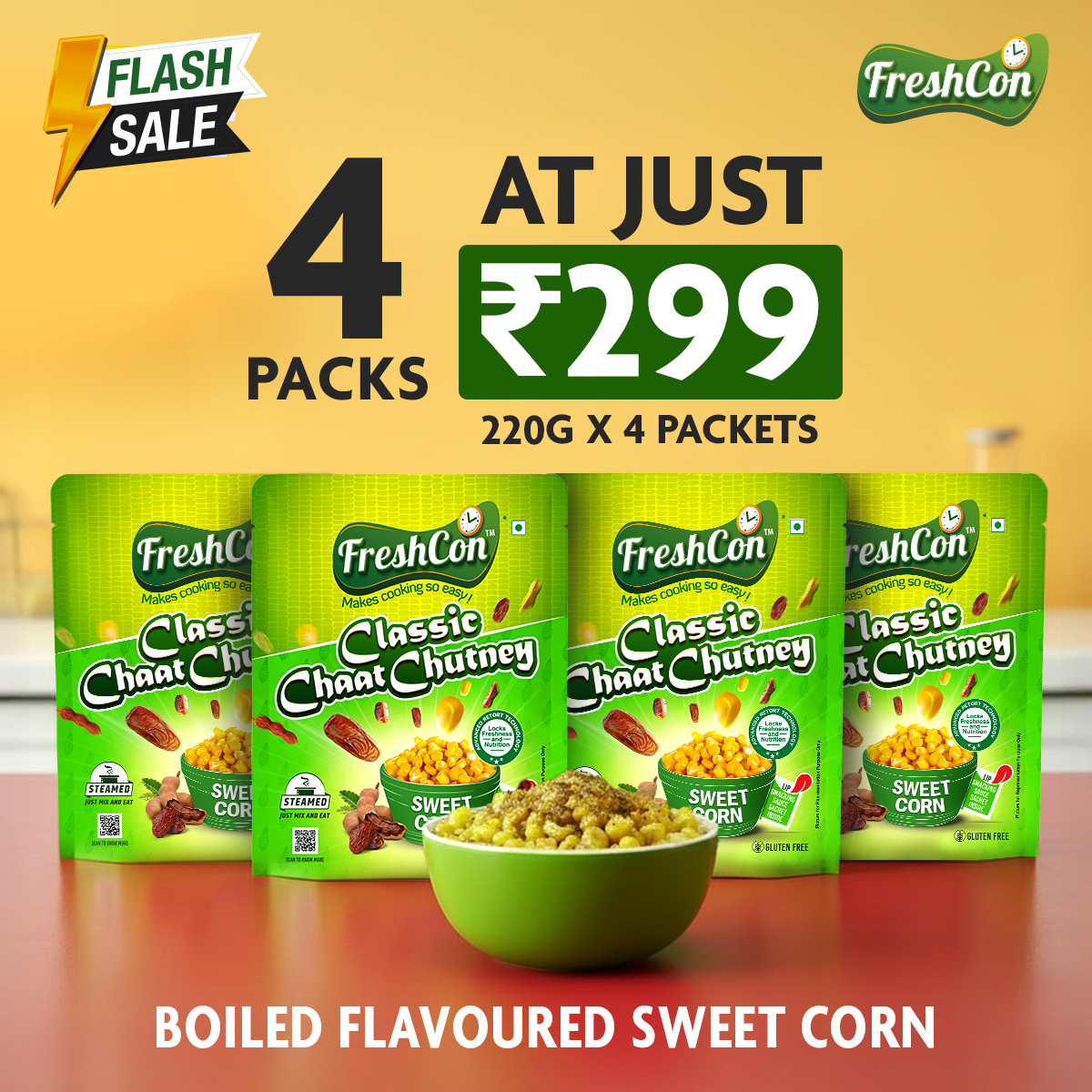 Ready-to-Eat Sweet Corn - Classic Chat Chutney