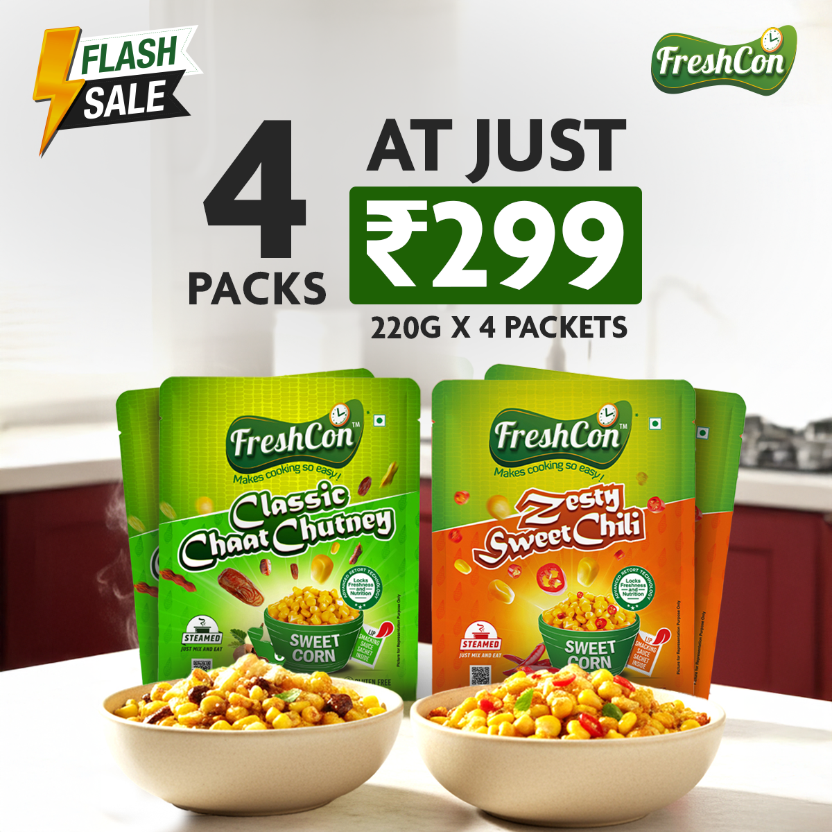 Freshcon banner showcasing a vibrant range of newly launched packaged products