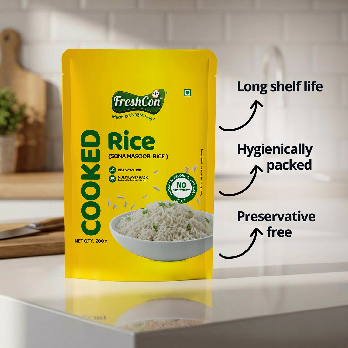 Ready-to-eat Cooked Sona Masoori Rice | No Preservatives