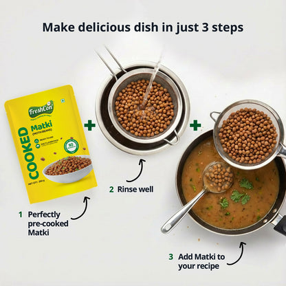 Ready-to-use Cooked Matki (Moth Beans) | No Preservatives