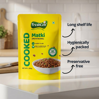Ready-to-use Cooked Matki (Moth Beans) | No Preservatives