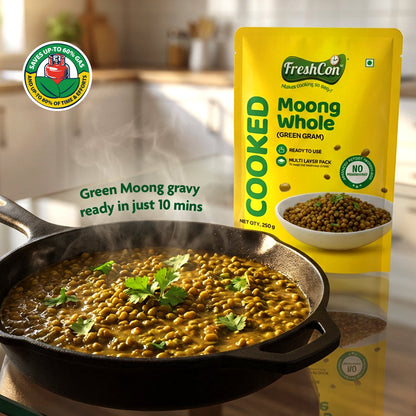 Ready-to-use Cooked Whole Moong (Green Gram) | No Preservatives