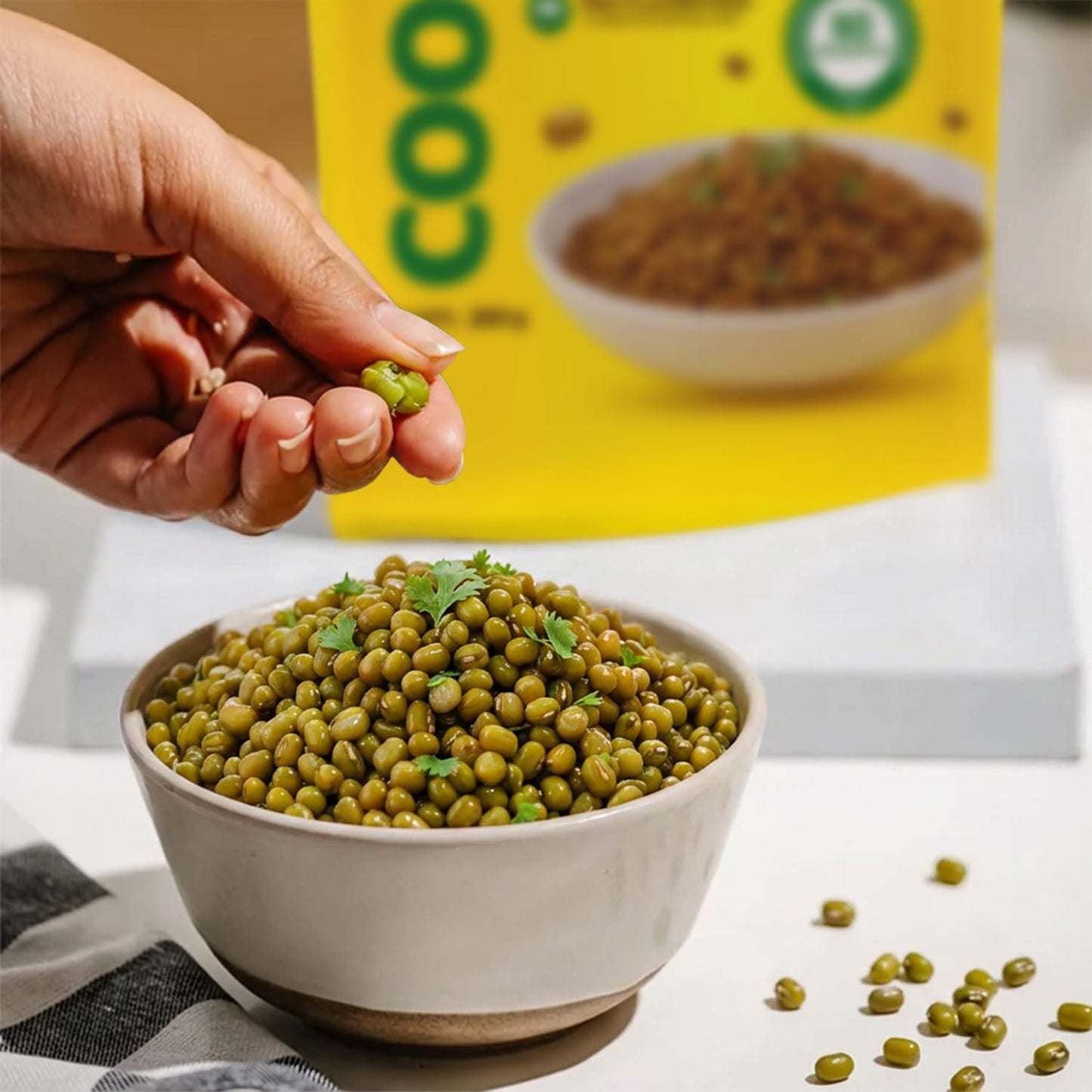 Ready-to-use Cooked Whole Moong (Green Gram) | No Preservatives