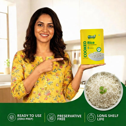 Ready-to-eat Cooked Sona Masoori Rice | No Preservatives