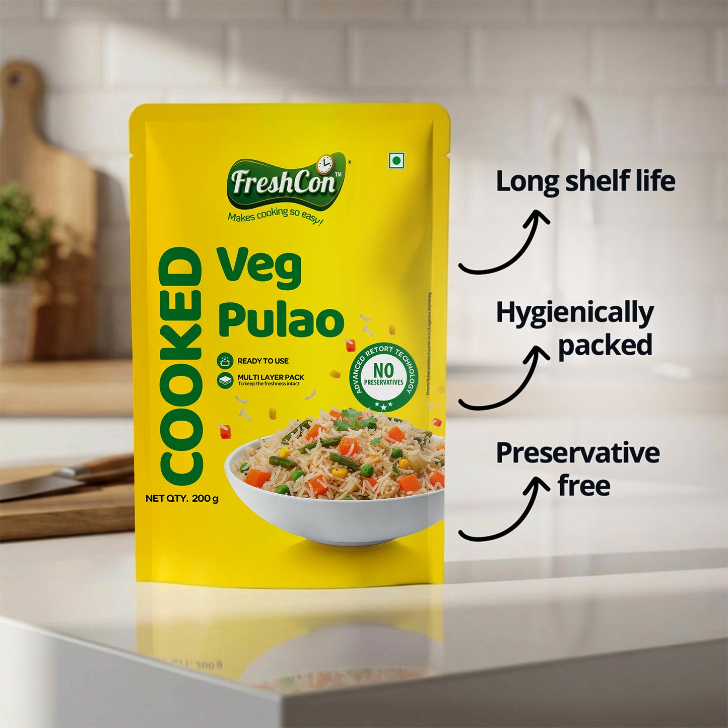 Ready-to-eat Veg Pulao (Basmati Rice) | No Preservatives