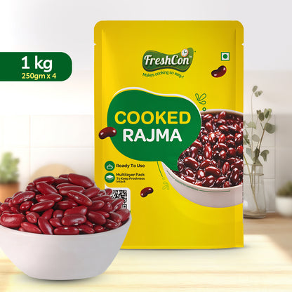 Perfectly Cooked Kabuli Chana & Rajma - COMBO | Soaked & Boiled, Ready To Eat