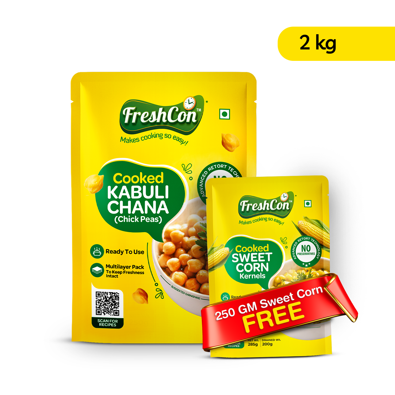 Perfectly Cooked Kabuli Chana (Chick Peas) | Soaked & Boiled, Ready To Eat