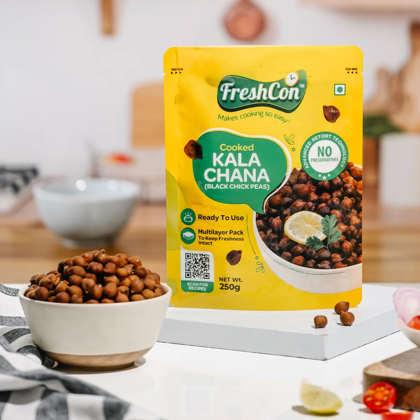 Perfectly Cooked Kala Chana (Black Chick Peas) | Soaked & Boiled, Ready To Eat