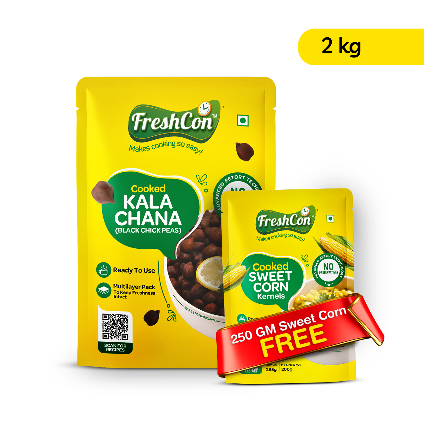 Perfectly Cooked Kala Chana (Black Chick Peas) | Soaked & Boiled, Ready To Eat