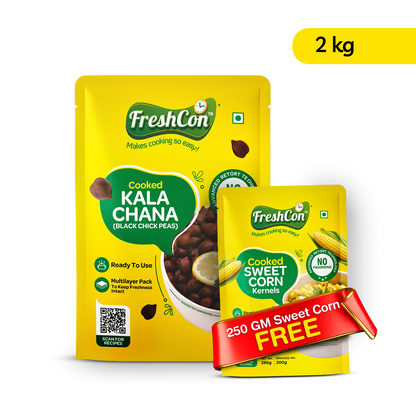 Perfectly Cooked Kala Chana (Black Chick Peas) | Soaked & Boiled, Ready To Eat