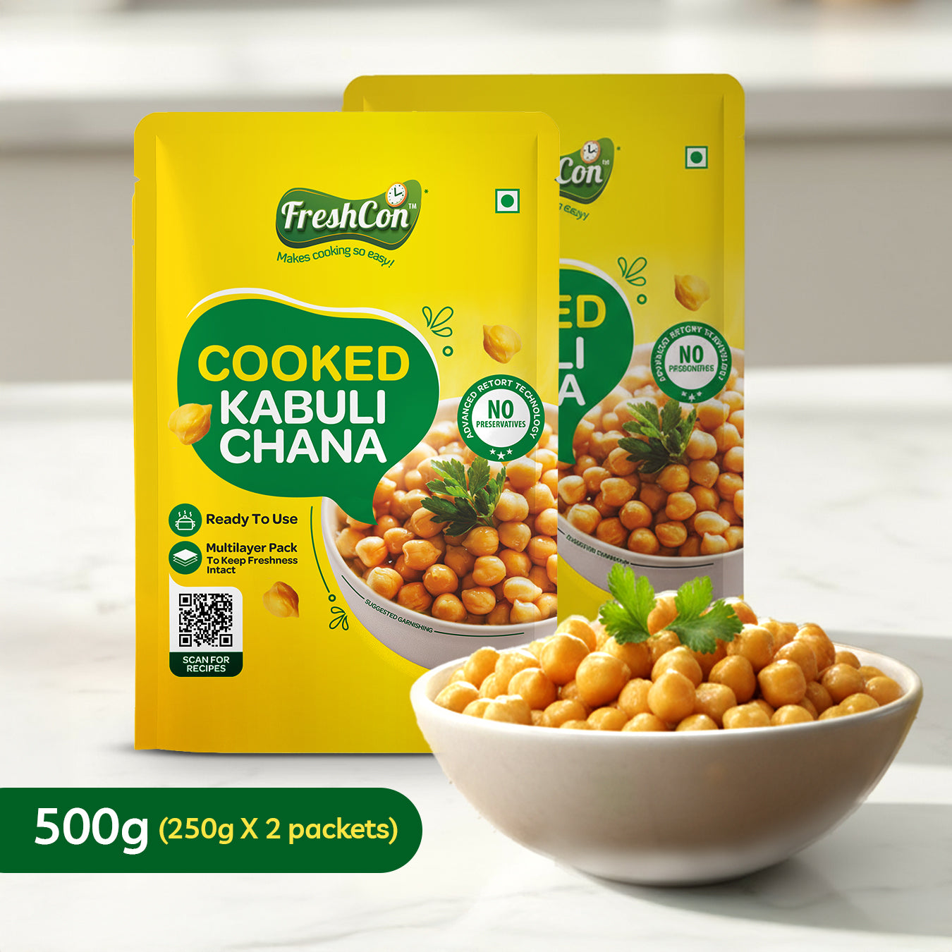 Freshcon chole twin pack with new packaging design and clear branding