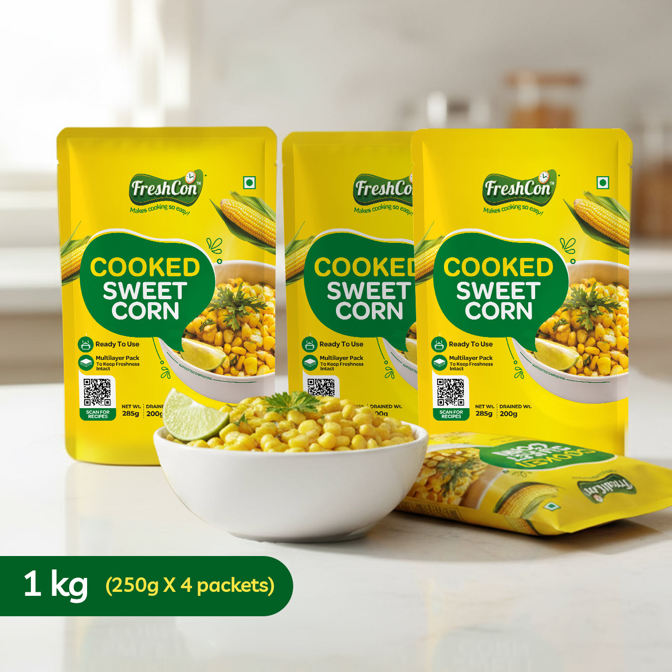 Ready-To-Eat Perfectly Cooked American Sweet Corn