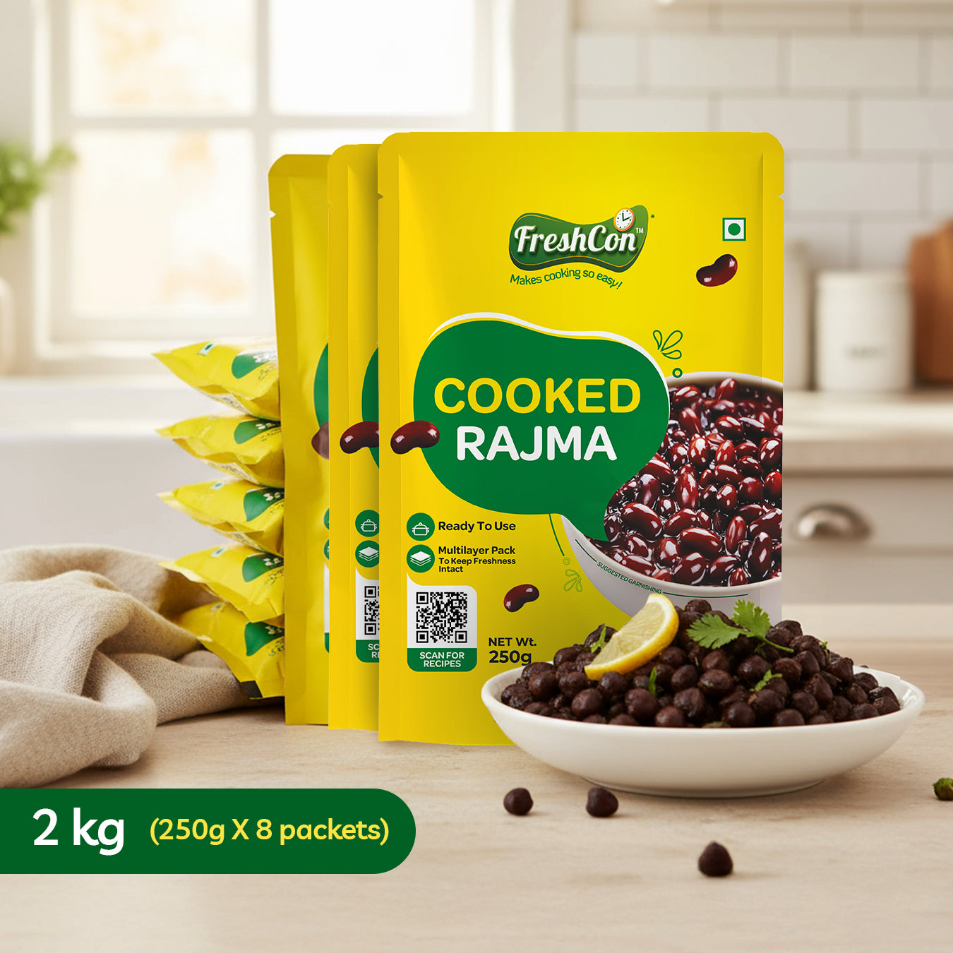 Pre-Cooked Kala Chana (Black Chick Peas) | Soaked & Boiled, Ready To Use