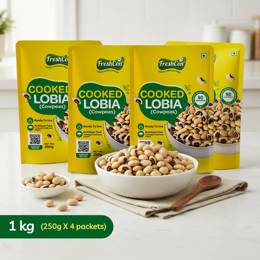 Pre-Cooked Lobia (Cowpeas) | Soaked & Boiled, Preservative Free | Ready To Use