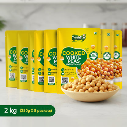 Ready-to-use Cooked White Peas (White Vatana) | No Preservatives