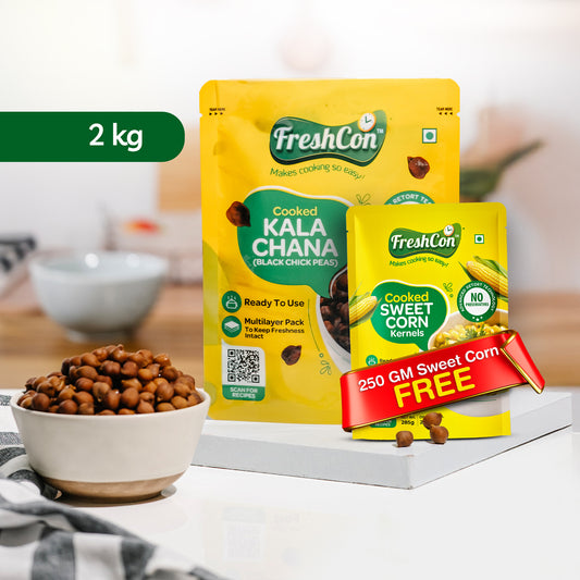 Perfectly Cooked Kala Chana (Black Chick Peas) | Soaked & Boiled, Ready To Eat
