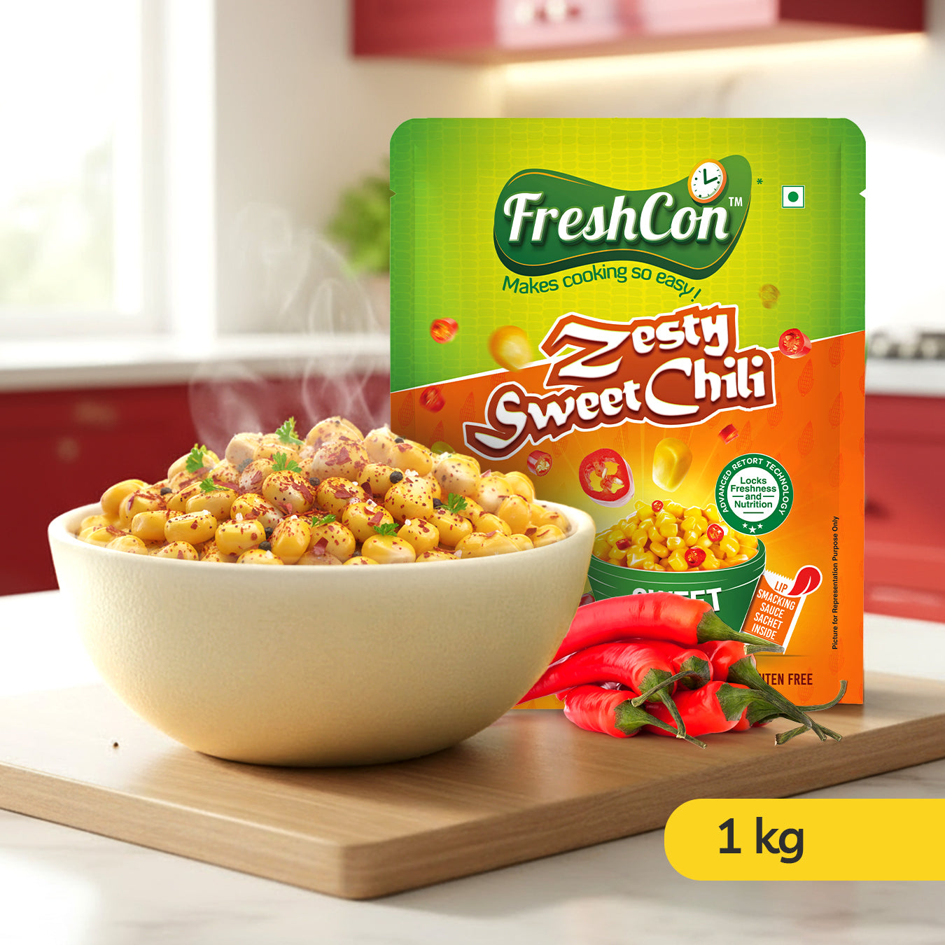 Ready-To-Eat Sweet Corn - Zesty Sweet Chili Flavour | Perfectly Boiled