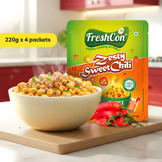 Ready-To-Eat Sweet Corn - Zesty Sweet Chili Flavour | Perfectly Boiled
