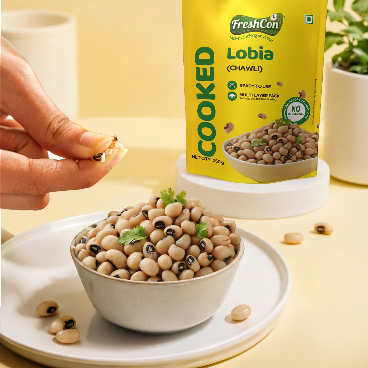 Ready-to-use Cooked Lobia (Cowpeas) | No Preservatives