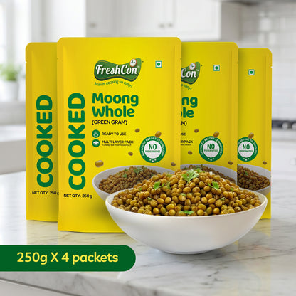 Ready-to-use Cooked Whole Moong (Green Gram) | No Preservatives