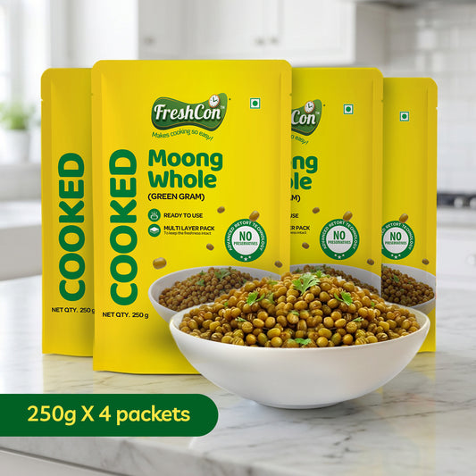 Cooked Whole Moong (Green Gram) | No Preservatives
