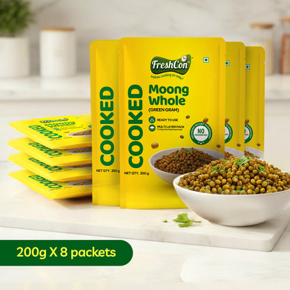 Ready-to-use Cooked Whole Moong (Green Gram) | No Preservatives