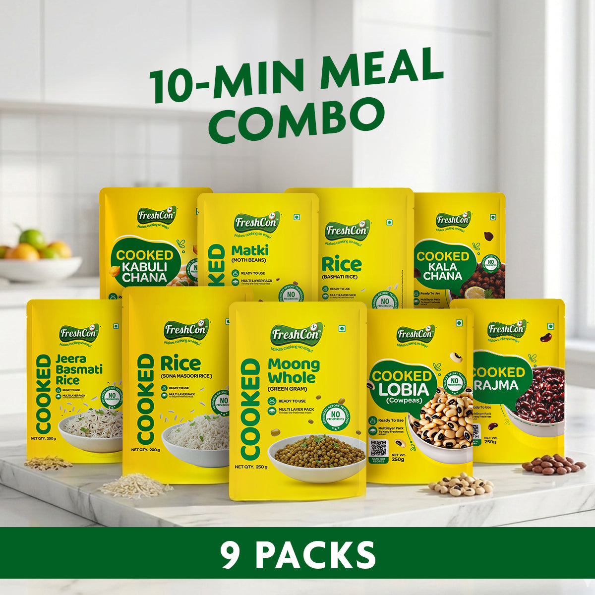 Complete Combo Fore Rice 10-Minute Meal Combo | Ready Rice & Legume Staples | No Soaking Requir ...