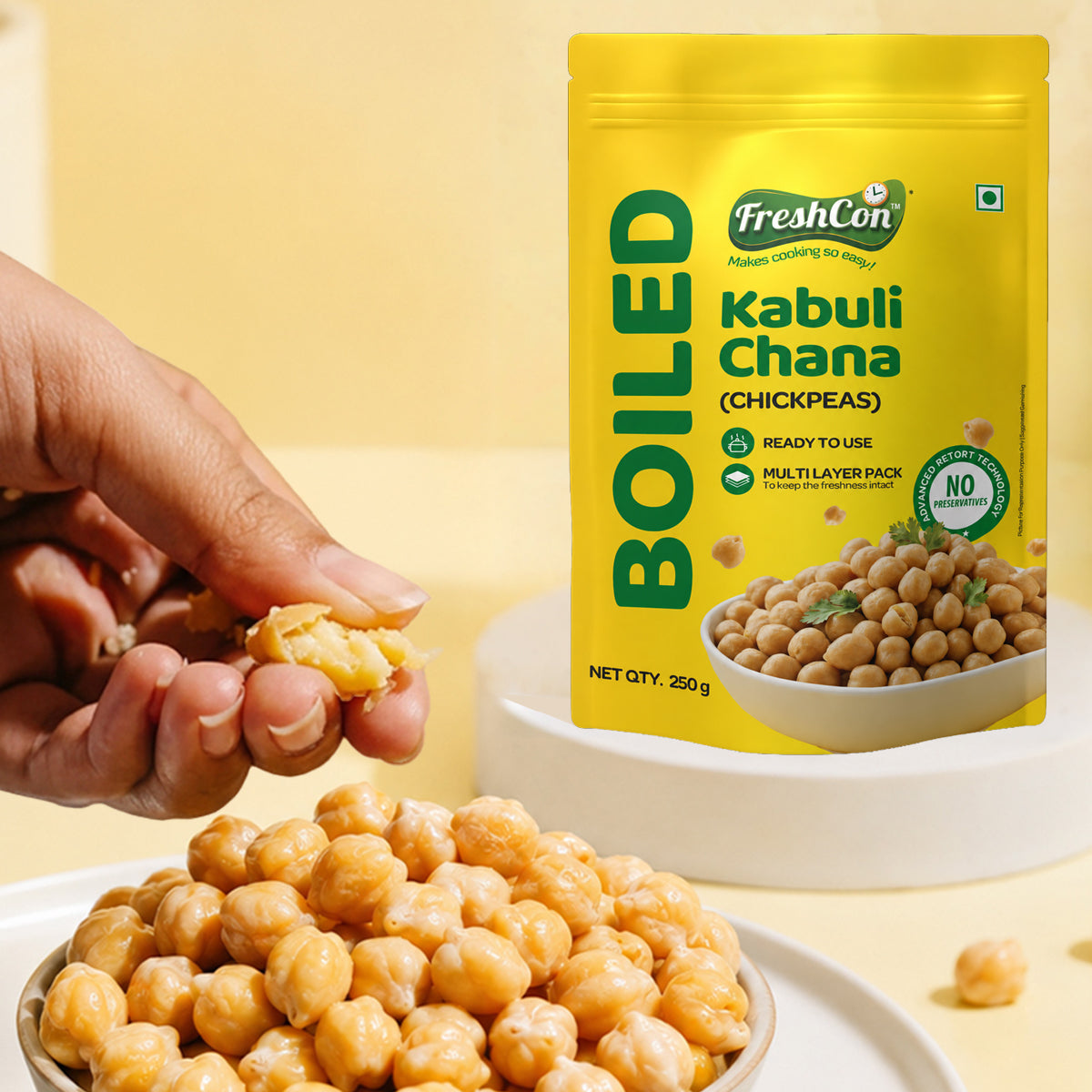Ready-to-use Boiled Kabuli Chana (Chick Peas) | No Preservatives