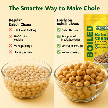 Ready-to-use Boiled Kabuli Chana (Chick Peas) | No Preservatives