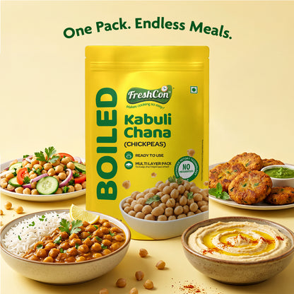 Ready-to-use Boiled Kabuli Chana (Chick Peas) | No Preservatives