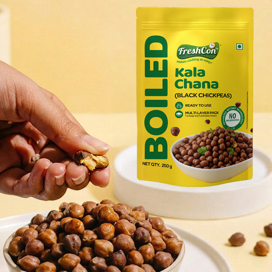 Ready-to-use Boiled Kala Chana (Black Chick Peas) | No Preservatives
