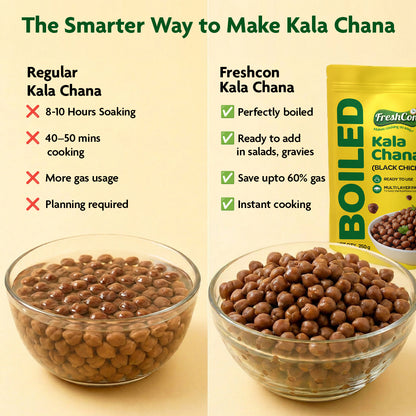 Ready-to-Cook Boiled Kala Chana (Black Chick Peas) | No Preservatives